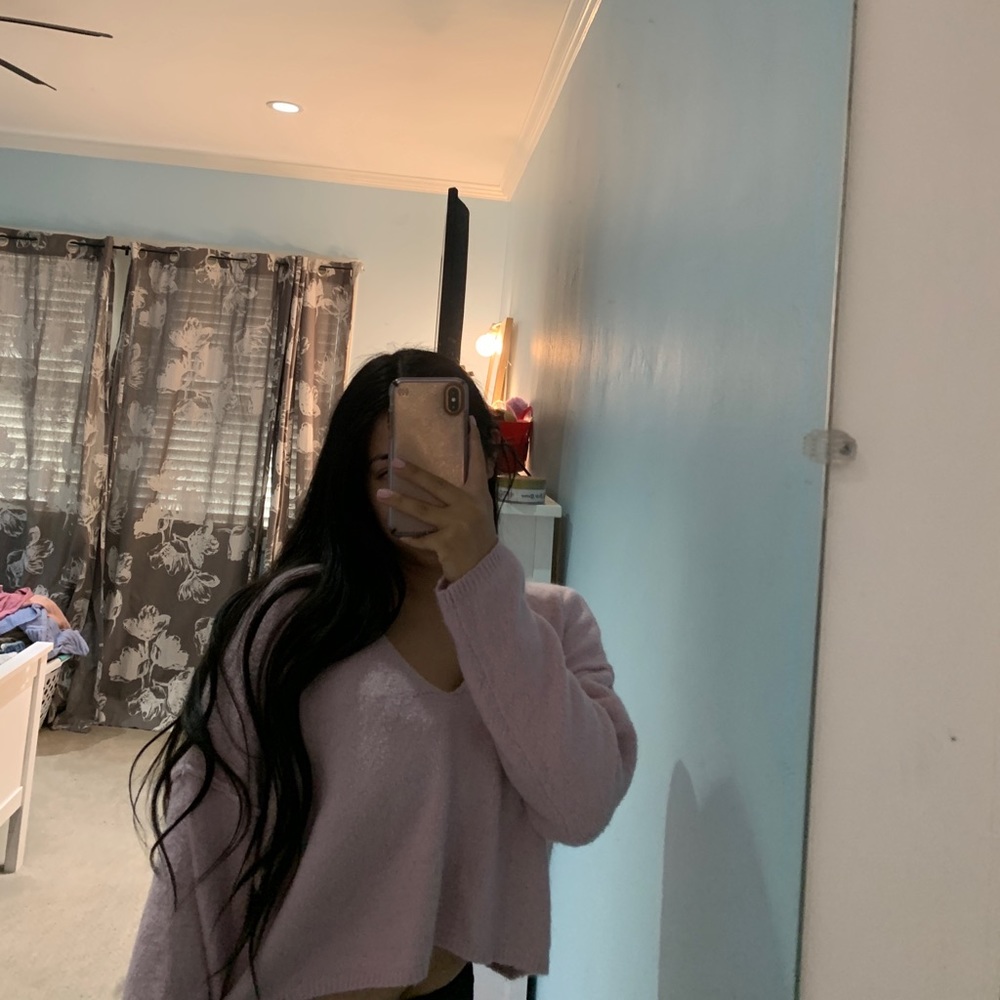 FUZZY CROPPED SWEATER